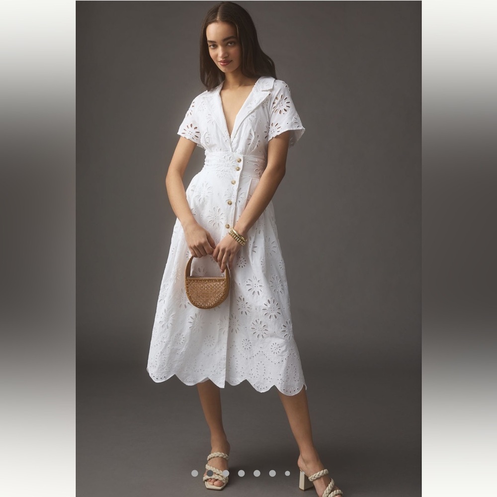 Eyelet shirt dress